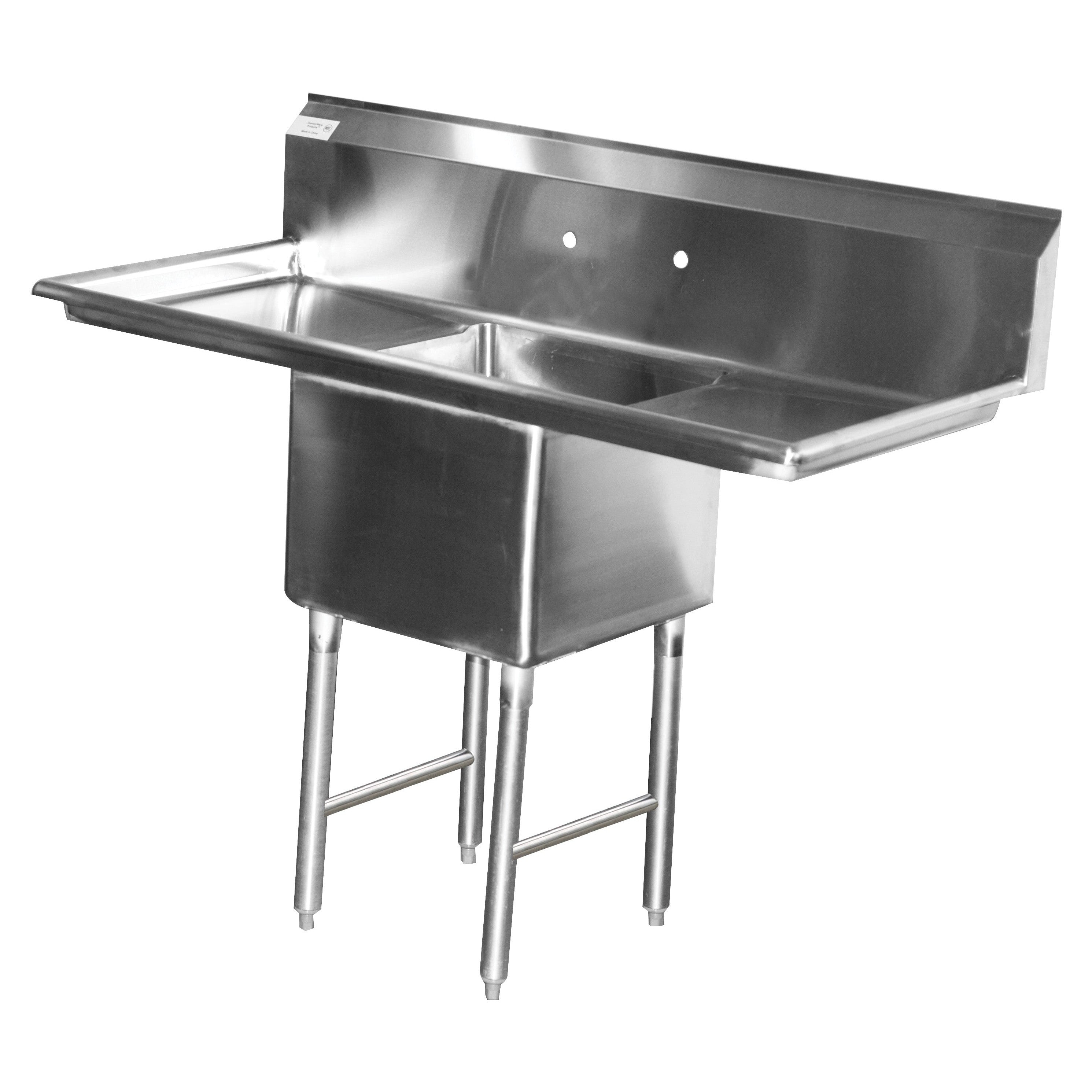 1 Comparment Sink w/ 18" Right Drainboard, 18"W x 18"L x 14"D Bowl