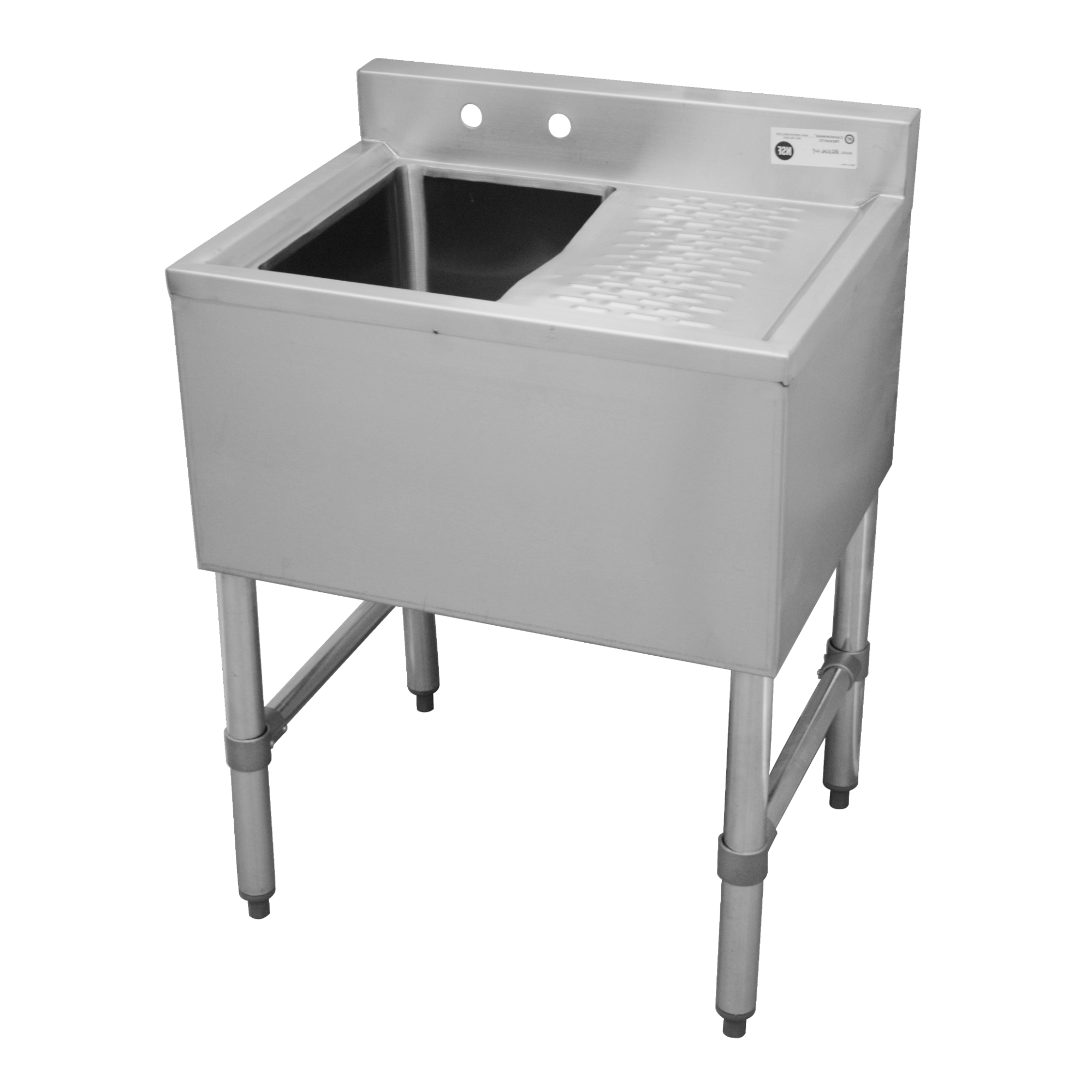 1 Compartment Bar Sink w/ 12" Right Drainboard, 10" x 14" x 10"D Bowl