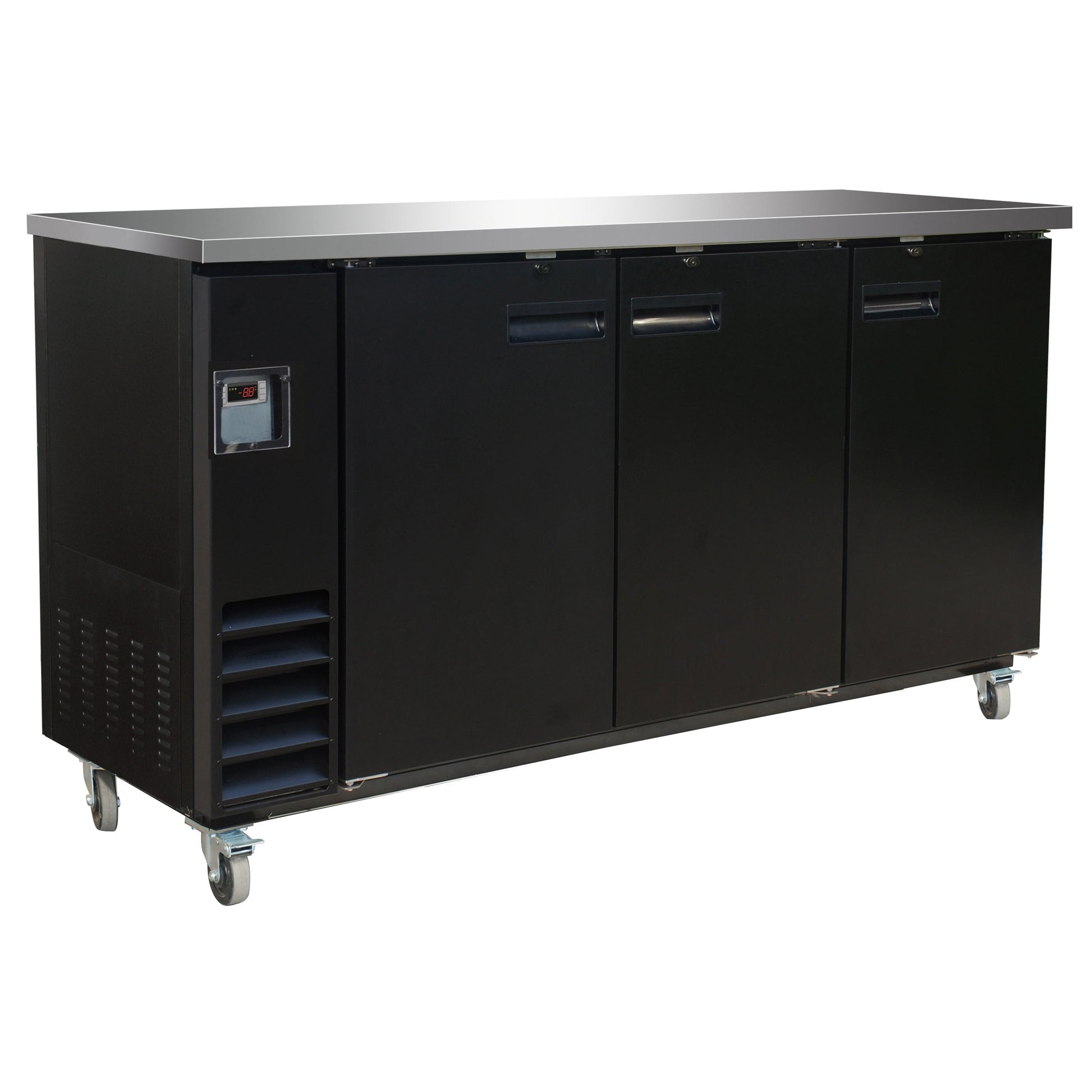 73" Black Show Depth Back Bar Cooler
