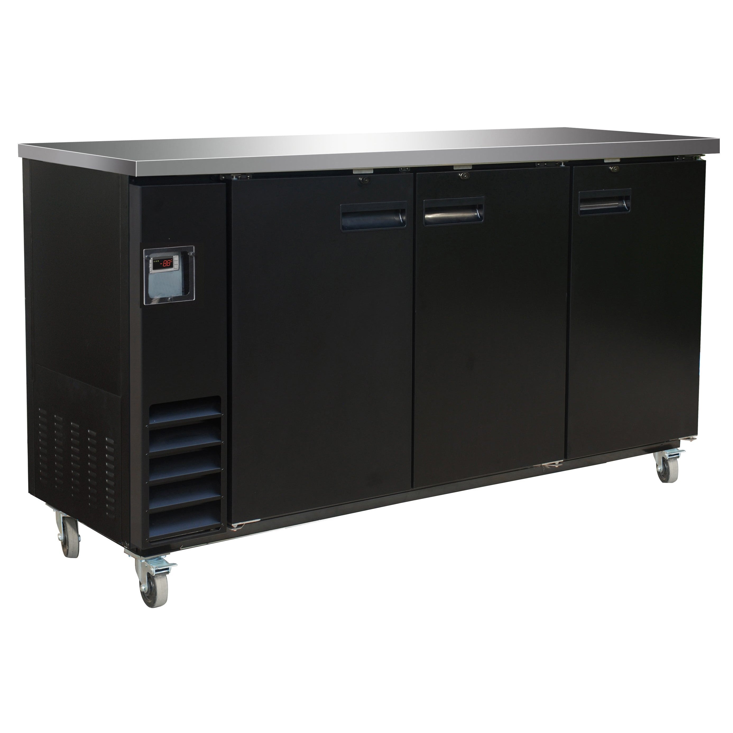 73" Black Show Depth Back Bar Cooler