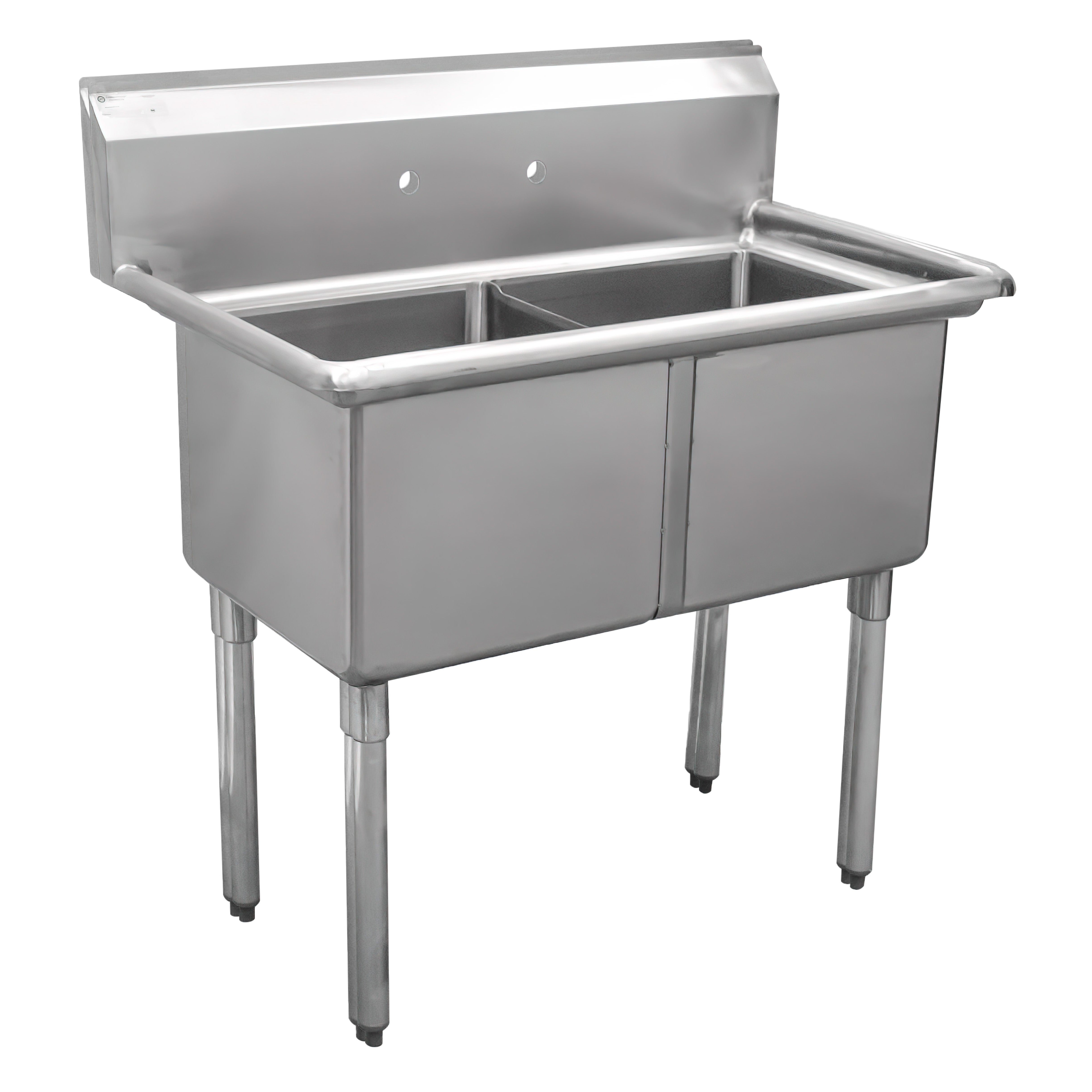 2 Compartment Sink, 16" x 20" x 12"D Bowl