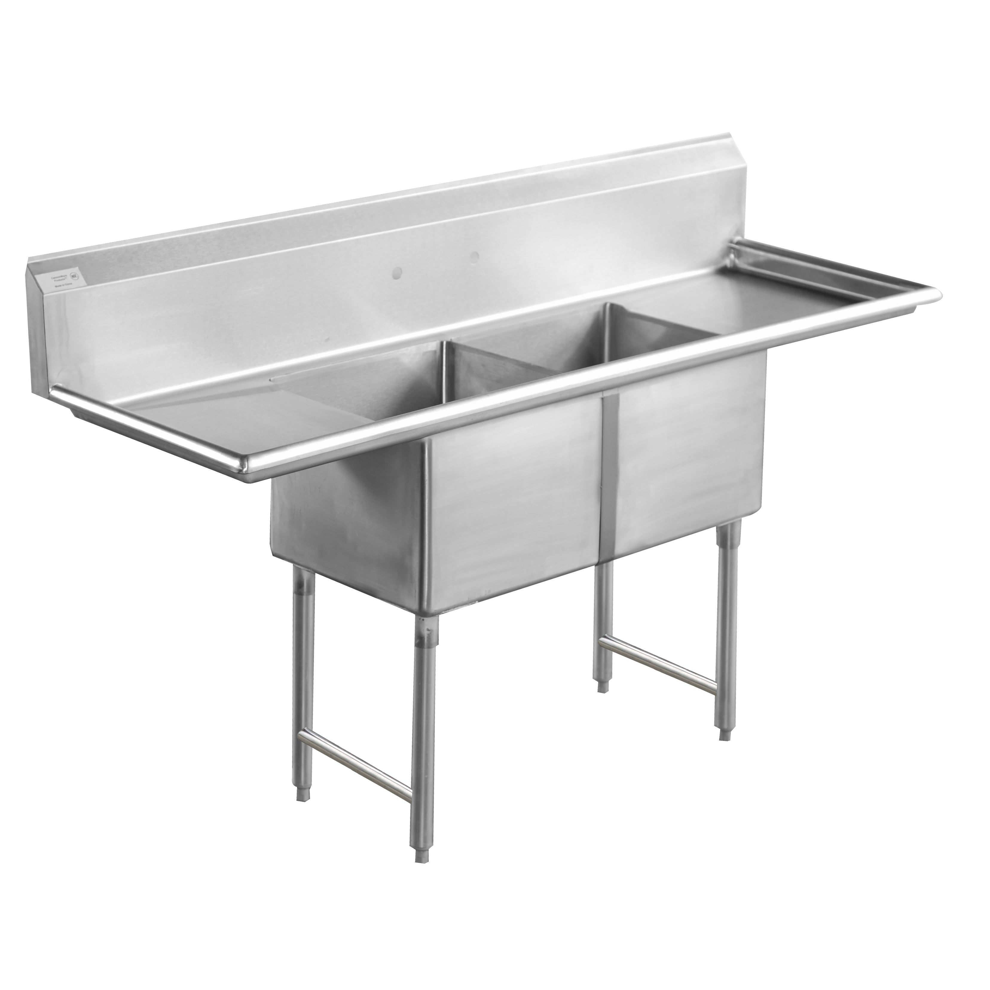 Sinks - 14" Deep Economy Sink 2 Bowl - 41"W x 23.5"D x 45.5"H