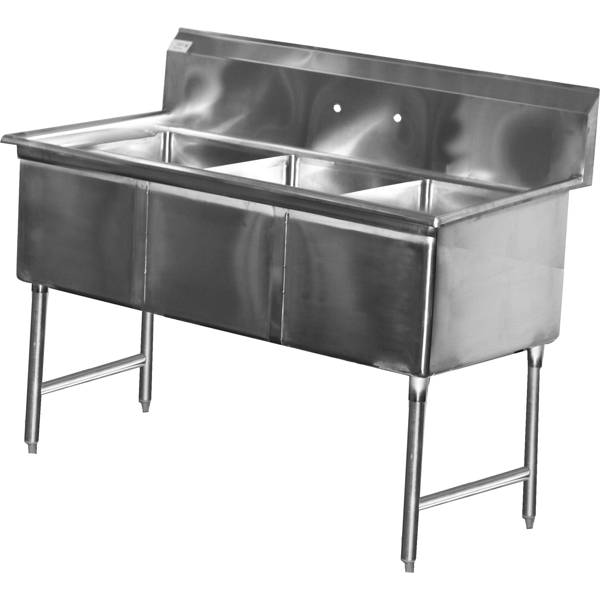 Serv-Ware - Sinks - 14" Deep Economy Sink 3 Bowl - 59" W x 29.5" D x 45.5" H