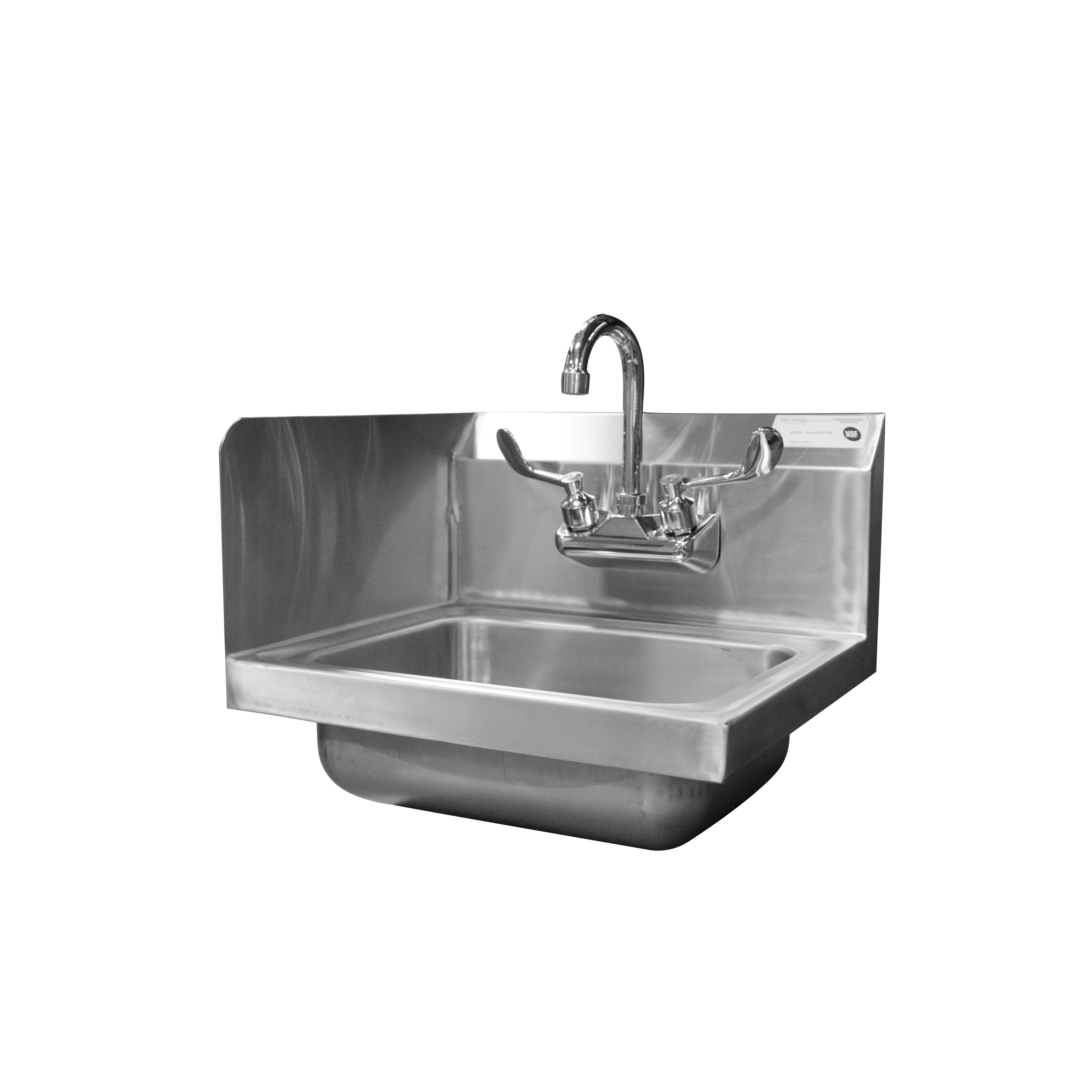 Sinks - S/S Hand Sink with Splash Guard Left- 17" W x 15" D x 13.5" H