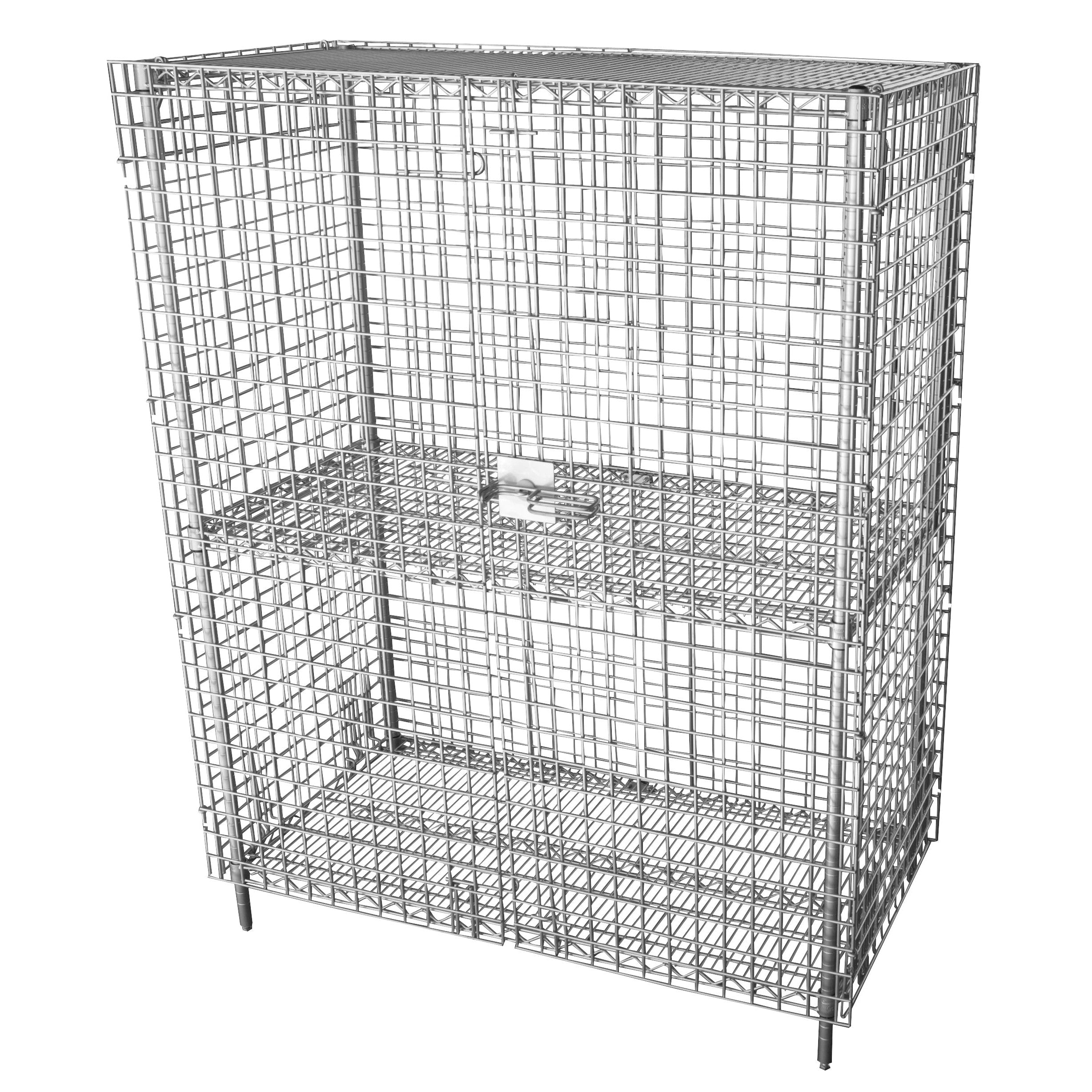 Wire Shelving - Chrome Security Unit (5 pcs) 48" W x 25.6" D x 69.4" H