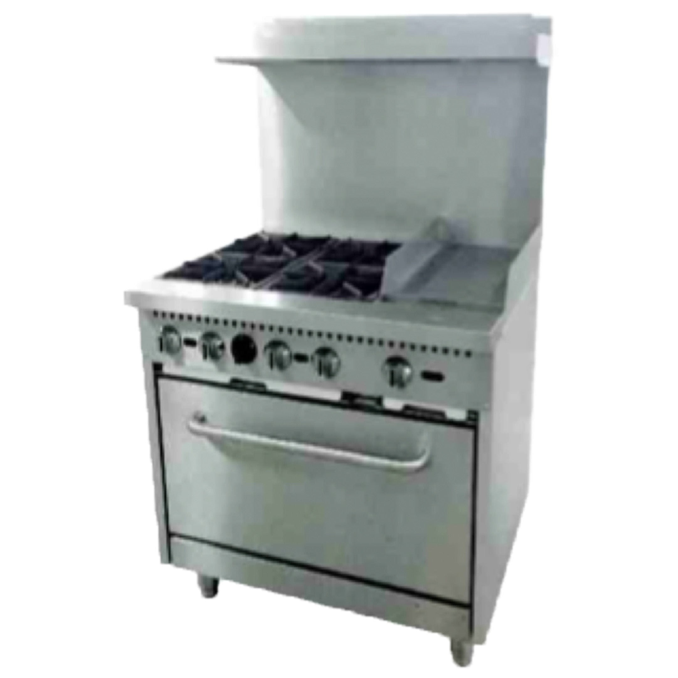 36" Range w/ Four (4) Open Burners & 12" Griddle