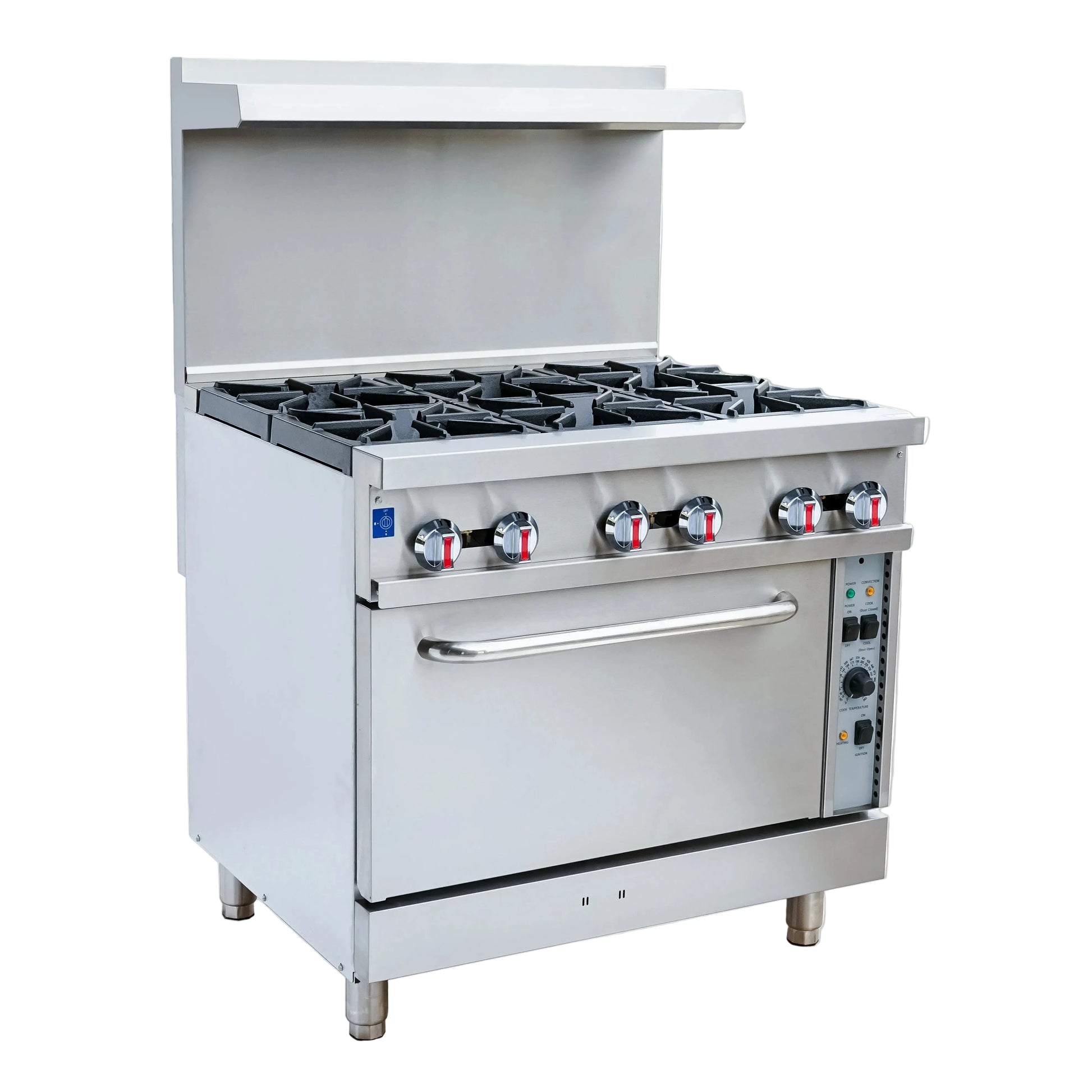 36" Gas Range w/ Six (6) Open Burners & Convection Oven