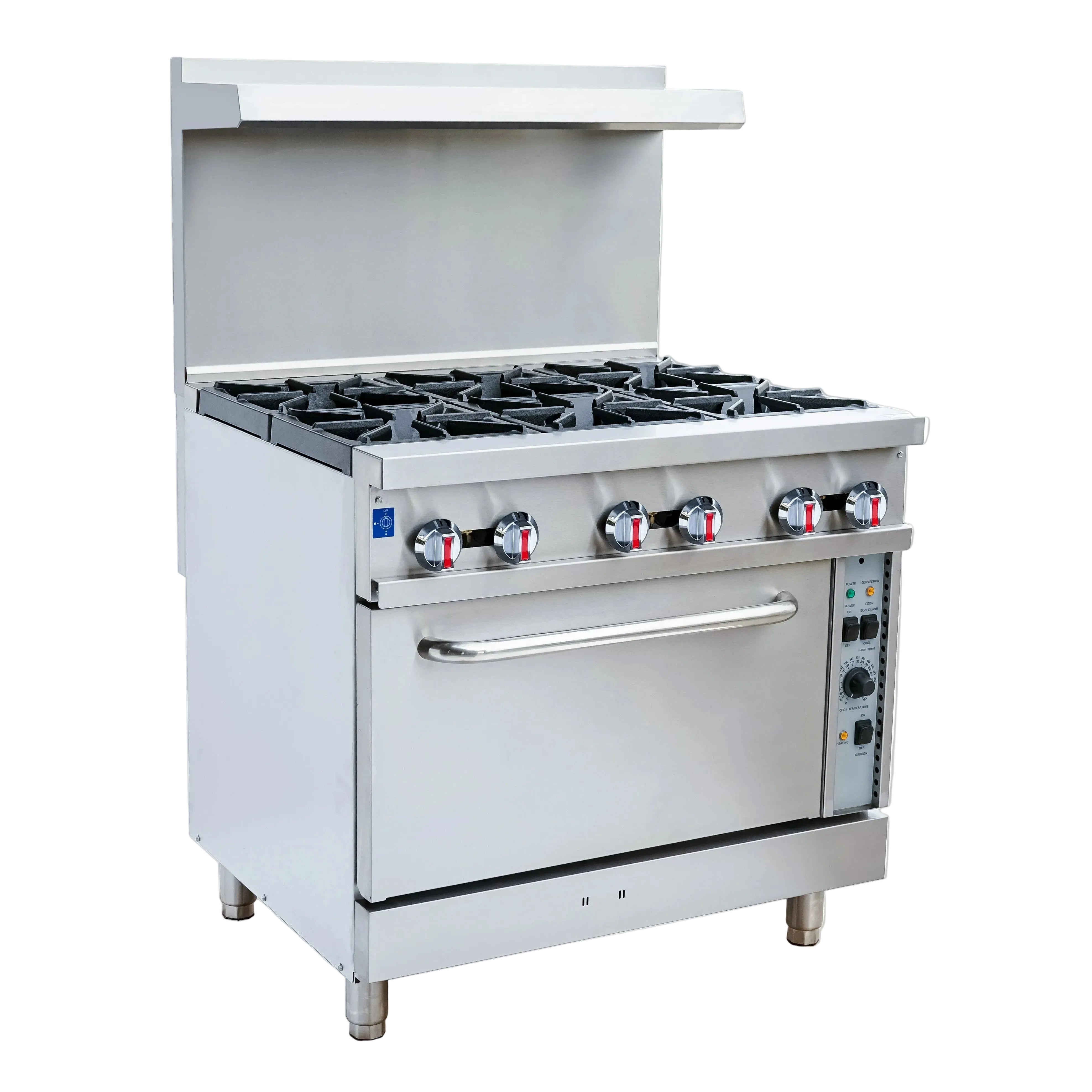 36" Gas Range w/ Six (6) Open Burners & Convection Oven