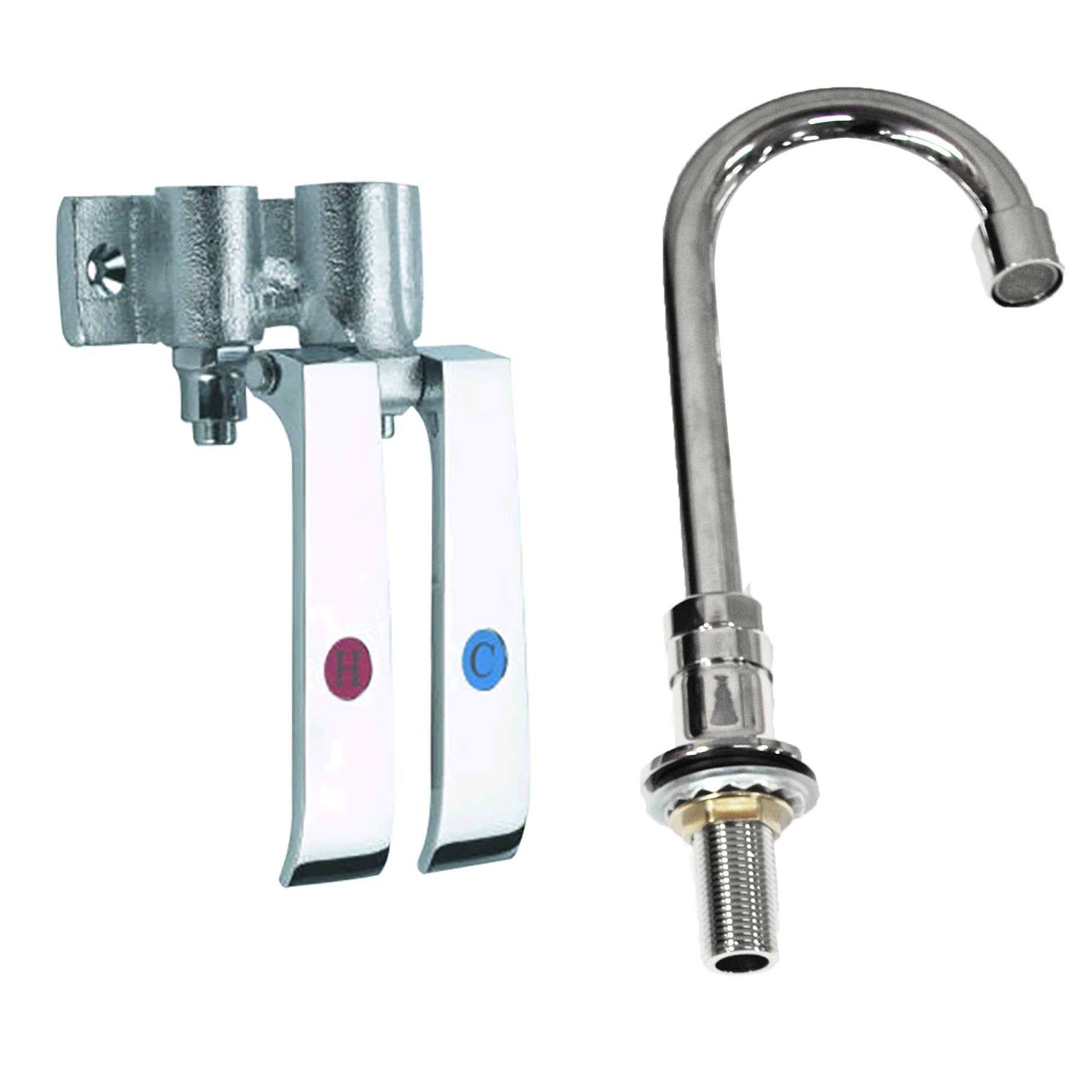 Sinks - Knee Valve, with goose neck faucet