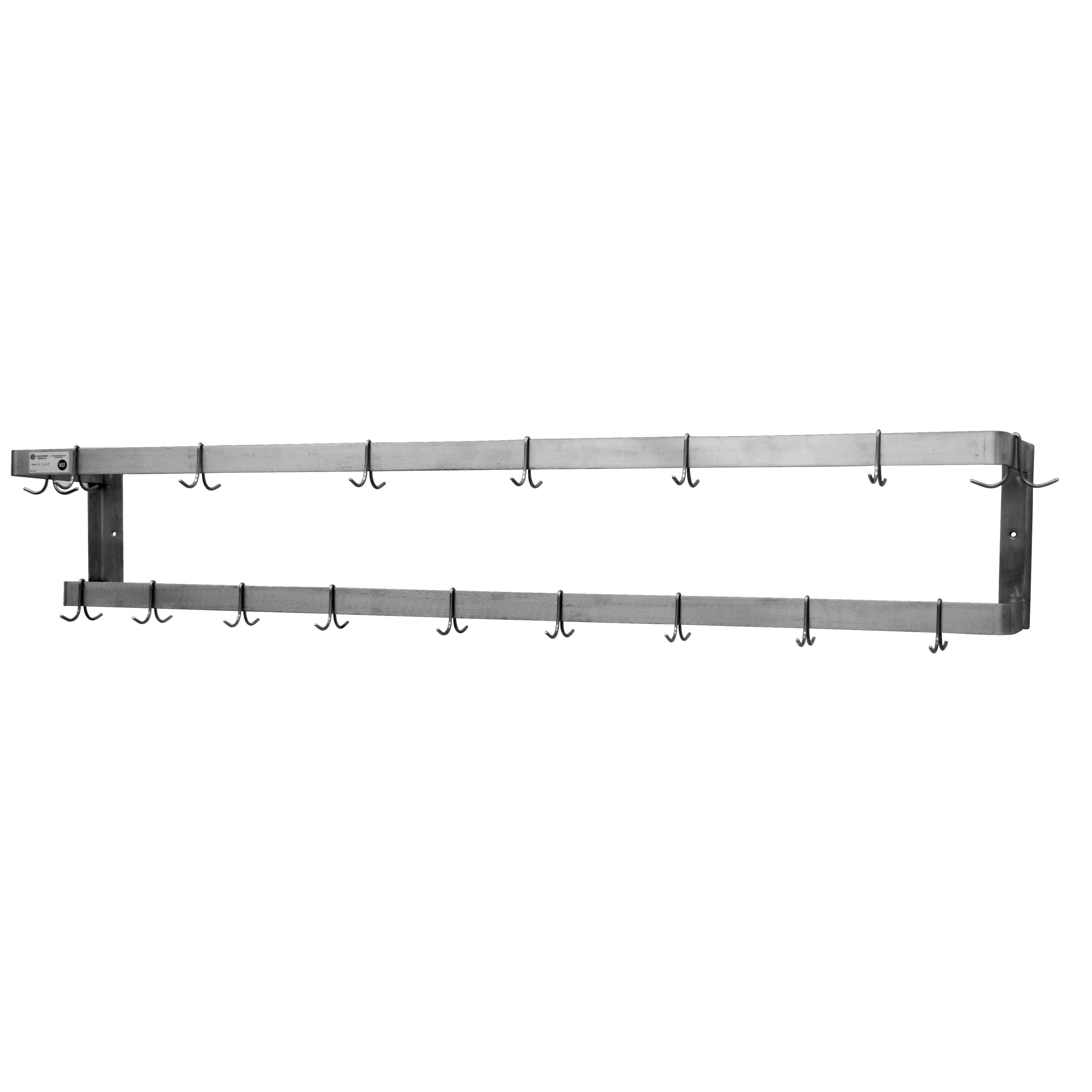 36" Double Pot Hook Rack w/ 6 Hooks