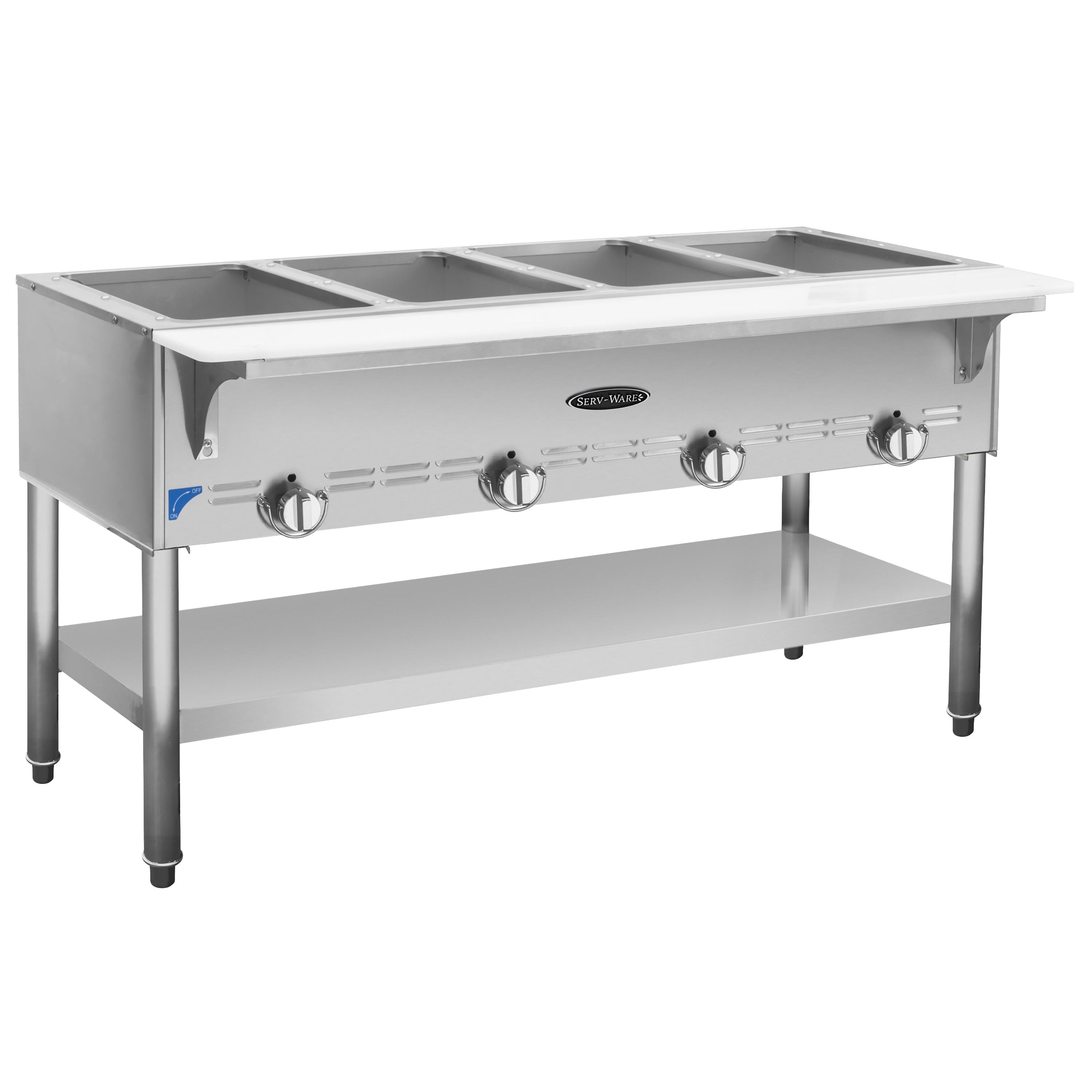 Gas Cooking - 4 Bay Gas Steam Table - Liquid Propane - 58.35"W x 22.5"D x 33.15"H
