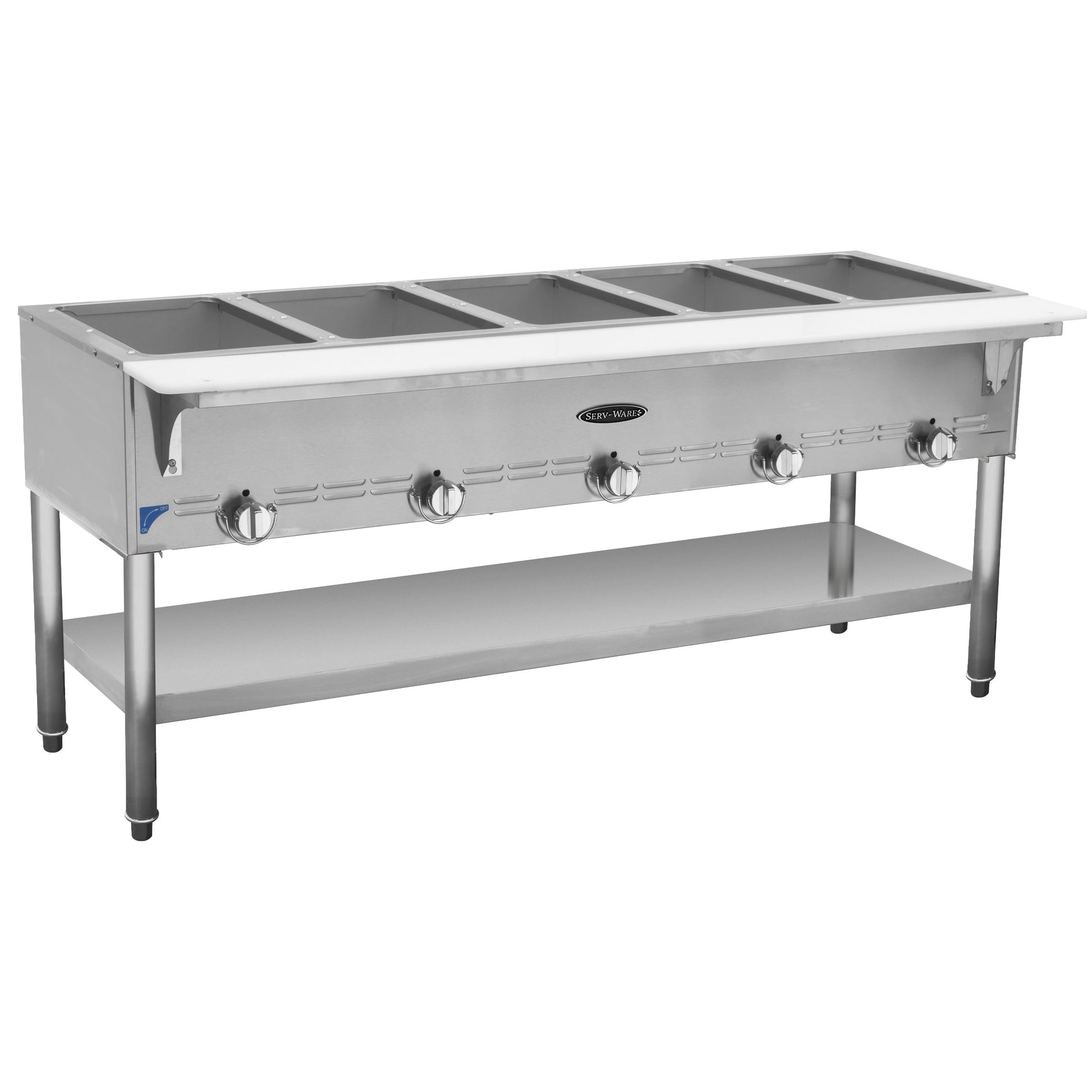 Gas Cooking - 5 Bay Gas Steam Table -Natural Gas - 72.39"W x 22.5"D x 33.15"H