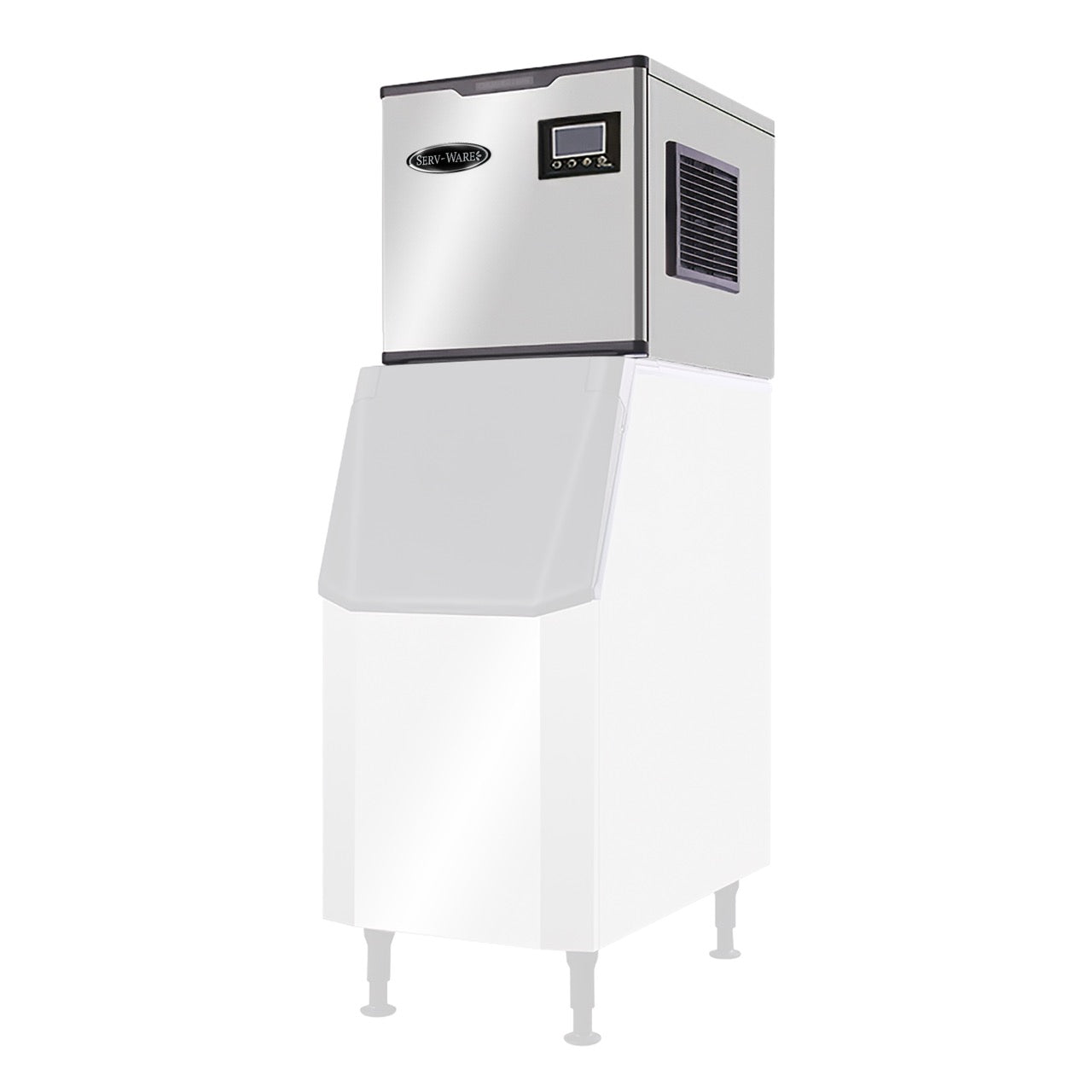 Wide Head Ice Machine - Half Cube, 350 lbs/24 hrs, 300 lb Bin